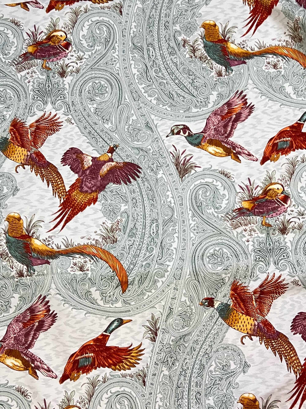 P Kaufmann Game Birds Cotton Upholstery Home Decor Fabric 5 Yards 57” Wide Teak